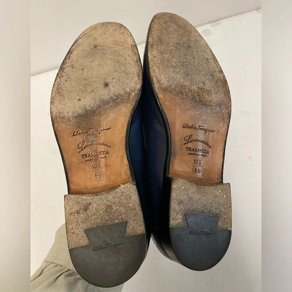 Salvatore Ferragamo Made in Italy Tassel Loafer‎ in Blue Size 10 1/2 EE $995